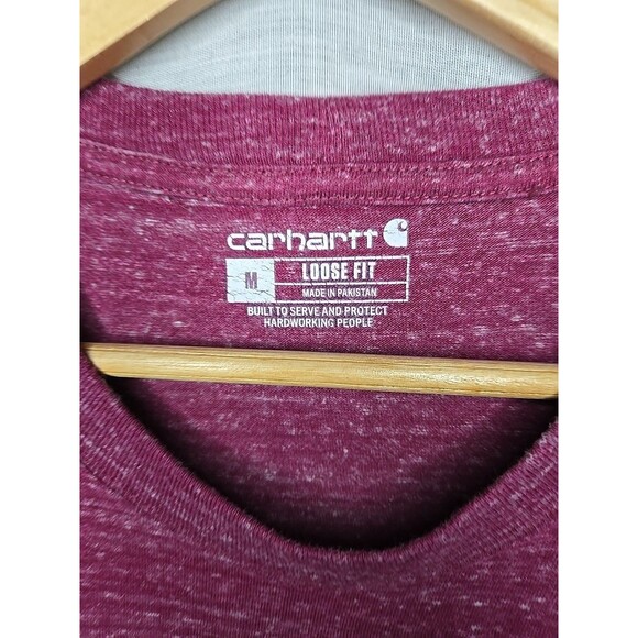 Carhartt Loose Fit T-Shirt, Sz Medium,  Maroon/Red/White - Picture 5 of 9